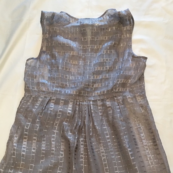 Eci Sheer Sleeveless Silver Top - Picture 4 of 6
